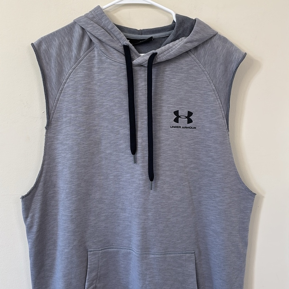 Under Armour Men’s Sportstyle Terry Sleeveless Hoodie Gray Size XL - Picture 3 of 10